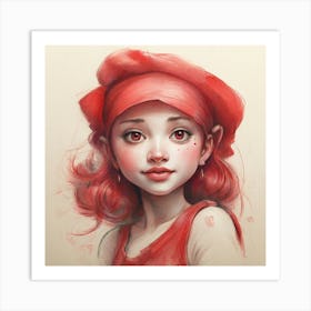 Girl With Red Hair 4 Art Print