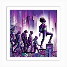 Girl In A City Art Print