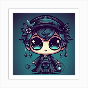 Kawaii Girl 4 Art Print