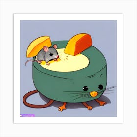 Pop Art Print | Mouse On Top Of An Imaginary Bowl Shaped Mouse Art Print