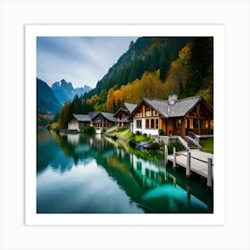 Cabins In The Mountains Art Print