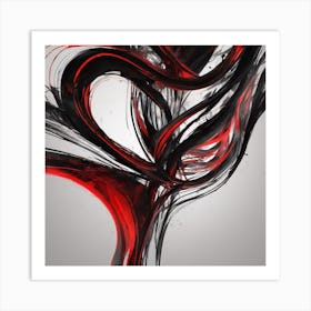 Abstract Black And Red Painting Art Print