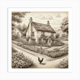 Country Cottage art Art Print