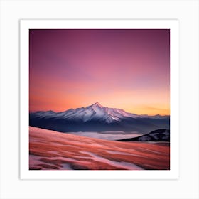 Sunrise Over Snowy Mountains Art Print