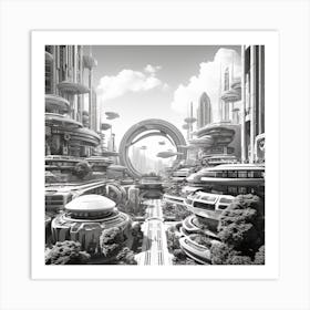 Futuristic City 12 Art Print