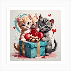 Kittens In A Box Art Print