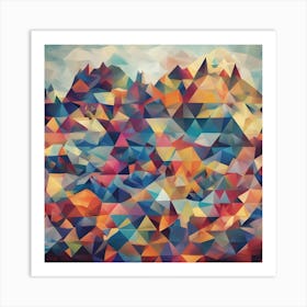 Polygonal Abstract Background Art Print