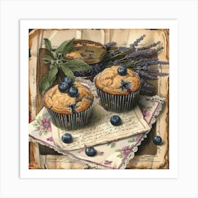 Blueberry Muffins Art Print