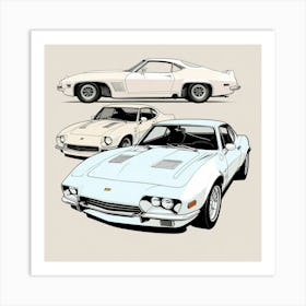 Three Sports Cars Art Print