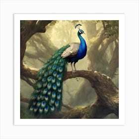 294132 Peacock At Its Best In A Tree Xl 1024 V1 0 Art Print