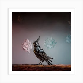 Alone in the Dark, A Cockatiel Art Print