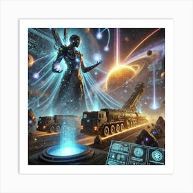 Stellar Architect Kora Cosmic Energy Harvesting Art Print