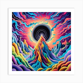 Psychedelic Mountain Art Print