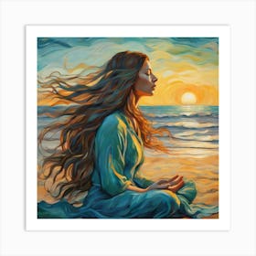 Meditating Woman Art Print