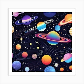 Planets In Space 2 Art Print