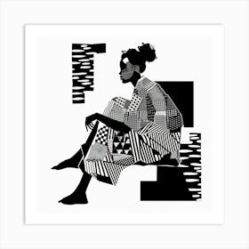 Black And White Portrait Of A Woman 6 Art Print