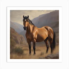 Horse In The Mountains Art Print