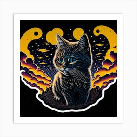 Cat Colored Sky (136) Art Print