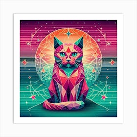 Munchkin Low Poly Cat Art Print