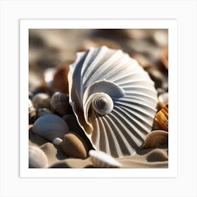 Shells On The Beach 2 Art Print