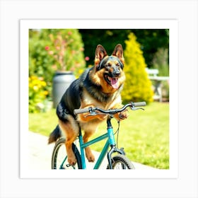 Asm German Shepherd Riding A Bike In The Garden On A S C75145fe 73c1 431d Bb8f 6cb27c075c60 Art Print