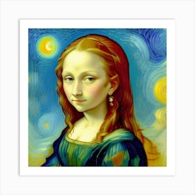 Mona Lisa as a Young Woman A Classic Twist Art Print