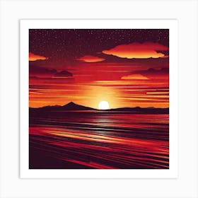 Sunset Over The Ocean 26 Art Print