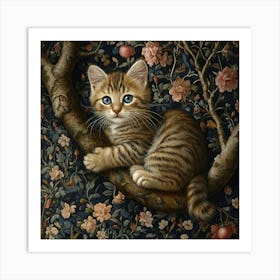 Kitten In A Tree Art Art Print