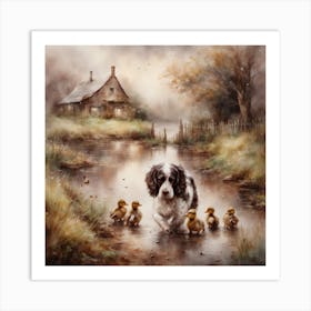 walking the... ducks Art Print