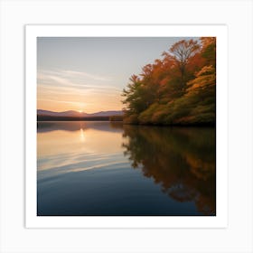 Reflecting Waters and Fading Sun Art Print