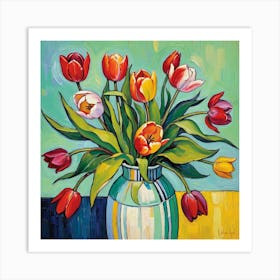 Tulips In A Vase 5 Art Print