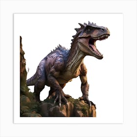 Dinosaur On A Rock Art Print