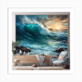 Ocean Wave Crashing Art Print