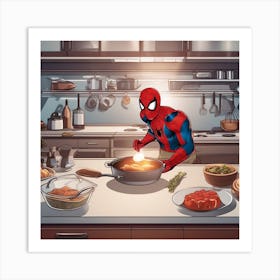 Spider-Man In The Kitchen 1 Art Print