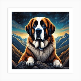 Bernard Mountain Dog 1 Art Print