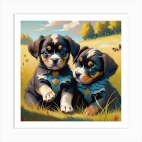 Playful Puppies Art Print