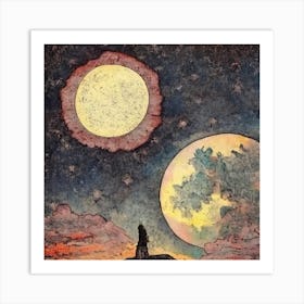 Moon And Stars 3 Art Print