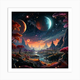 Planets Fly1 Art Print