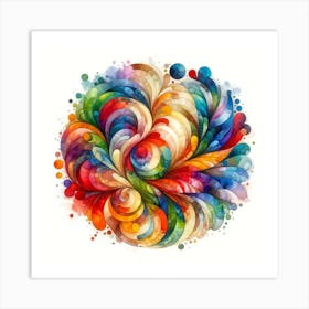 Watercolor Puzzle Twist Wall Art  Art Print