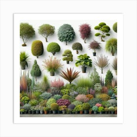 Many Plants In Pots Art Print