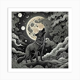 Howling Wolf Art Print