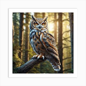 Great Horned Owl 12 Art Print