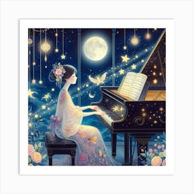 Moonlight Piano Art Print