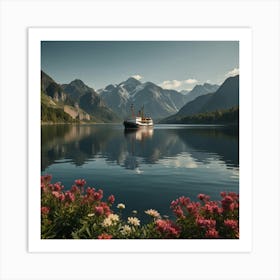 Fjords And Flowers Art Print