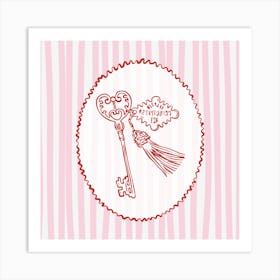 Key To My Heart | Pink & Red Gallery Wall 1 Art Print