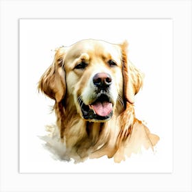 Golden Retriever Watercolor Painting Art Print