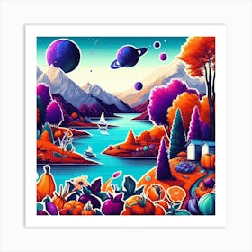 Autumn Landscape Painting Art Print