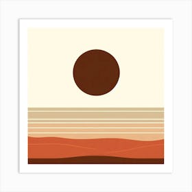 Sunset Over A Desert Art Print