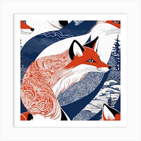 Foxes Art Print