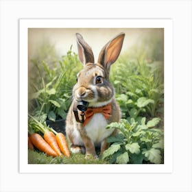 Rabbit With Carrots 37 Art Print